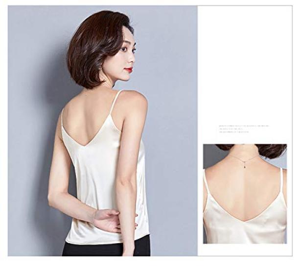 Sharphon Glossy Sexy Navy Satin Underwear Pajamas Women's Skin-Tone Camisole,