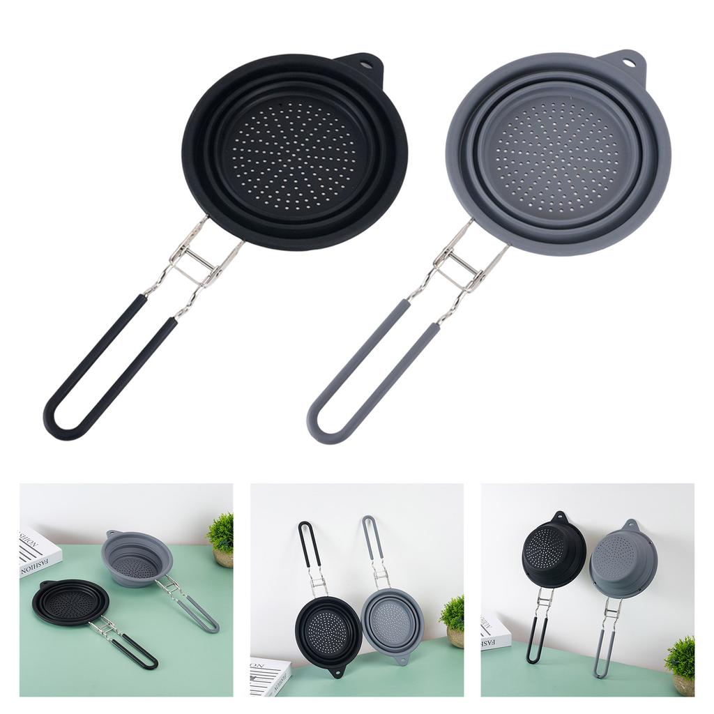 Kitchen Foldable Silicone Strainer Colanders Space Saver Collapsible Colanders with Handles for Draining Pasta Vegetable