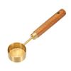 Uxcell Measuring Spoon 15ml Stainless Steel Coffee Spoon with Wooden Handle for Ground Coffee, Tea, Sugar, Cooking, and Baking (Gold)