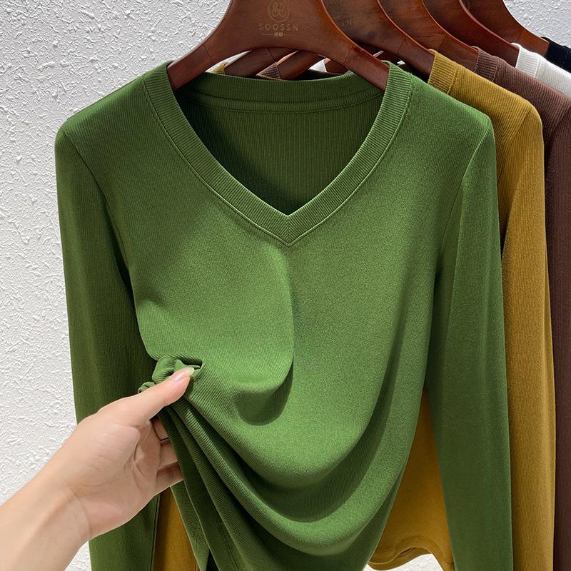 Black Women's Long-sleeved Summer New Half-sleeved Slim-fit T-shirt Simple Versatile Top Women