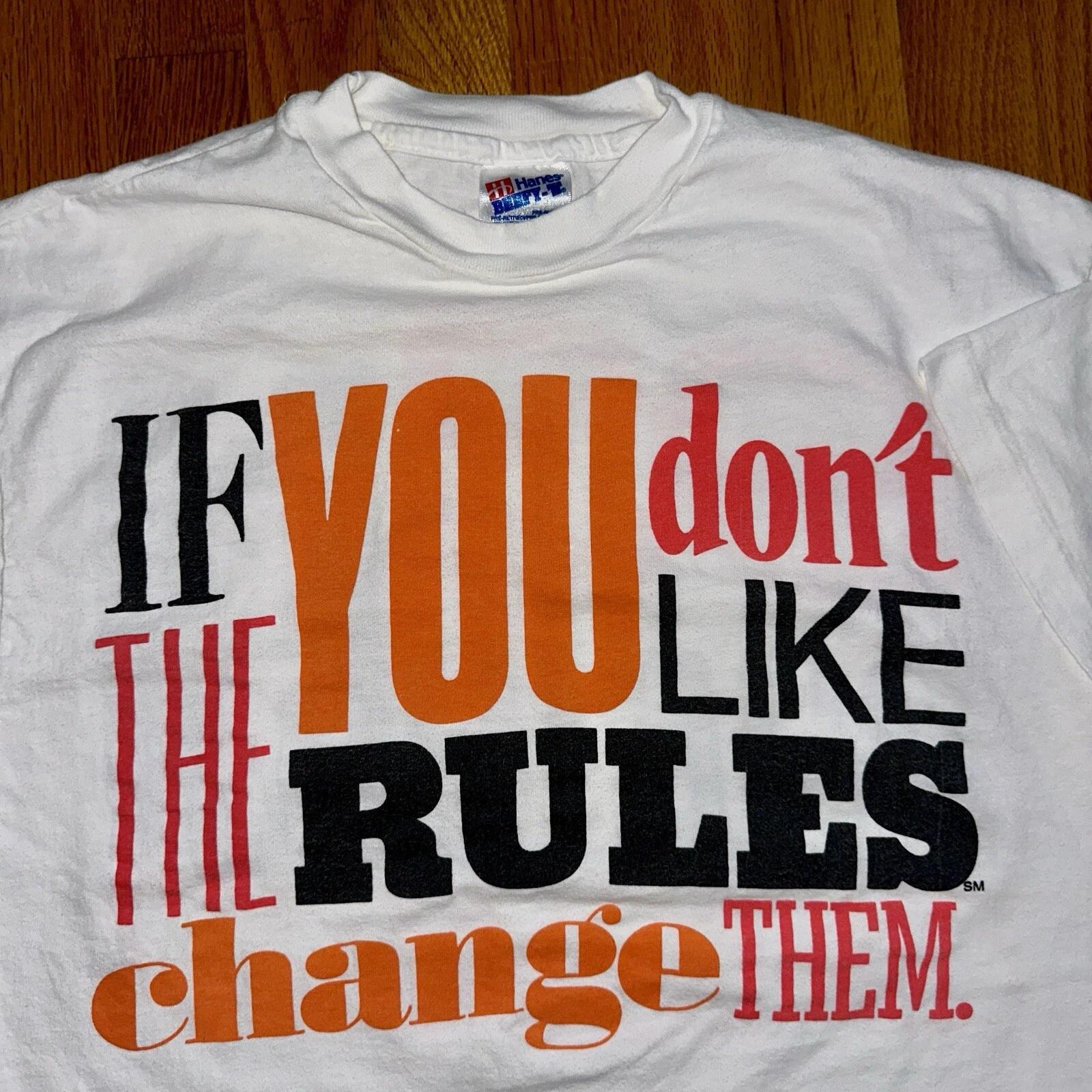 

You Don’t Like The Rules Vintage 90s Chicago T Shirt Quote Radio Boxy Inspired M