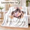 Taylor Swift Custom Name Flannel Throw Blanket Soft Warm for Sofa Bed Indoor Home Use