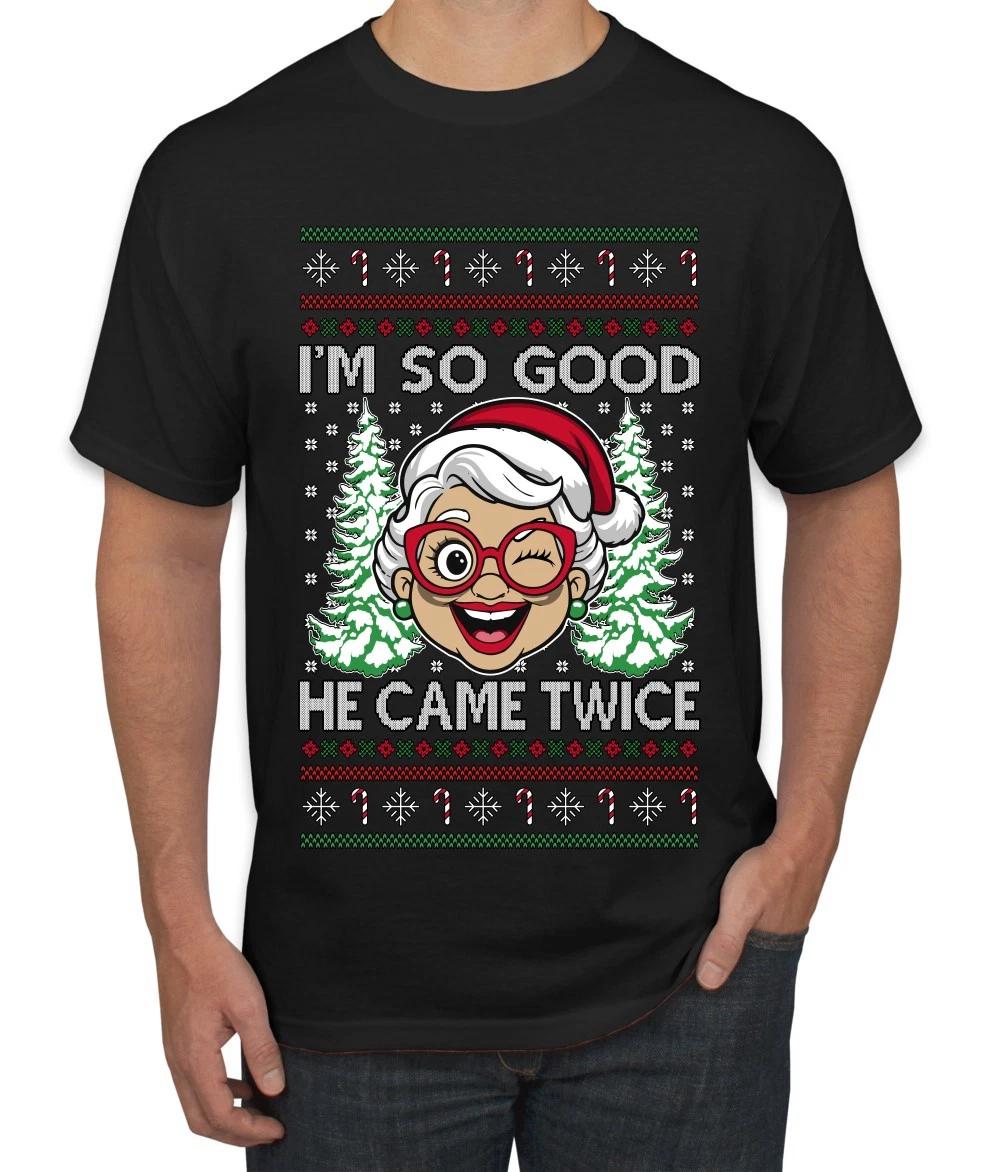 So Good He Came Twice Couples Matching Ugly Christmas Men s T- Shirt L