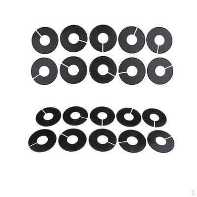Pack of 20 Clothes Rack Size Dividers Cloakroom Round Hangers Black