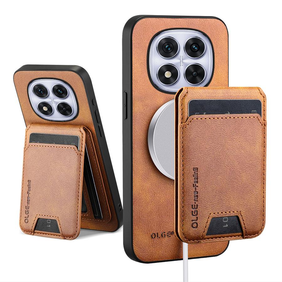 

Чохол-гаманець з тримачем для карток для Redmi Note 14 Pro Plus 14 4G 5G Магнітна обкладинка Шкіряний Mag-safe Чохол-підставка М який протиударний Фундас Redmi Note 14 Pro 4G коричневий