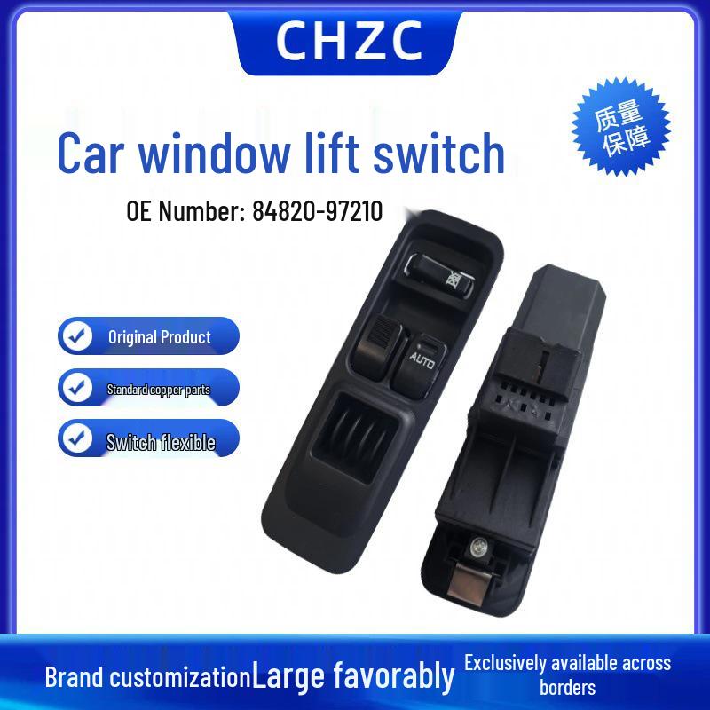 84820-97210: Right-hand drive window glass switch for Toyota and Daihatsu vehicles. Electric