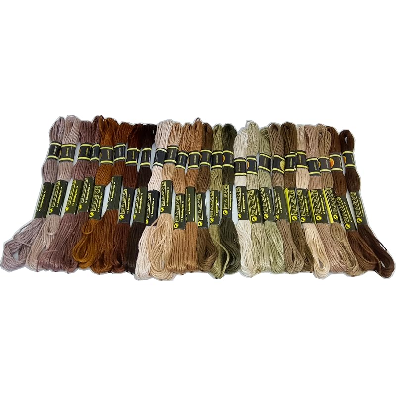 

Temari Cat Shop cotton polyester #25 embroidery thread Same color number as DMC set by color Tea E, 25 pieces set cross stitch Misanga [product]