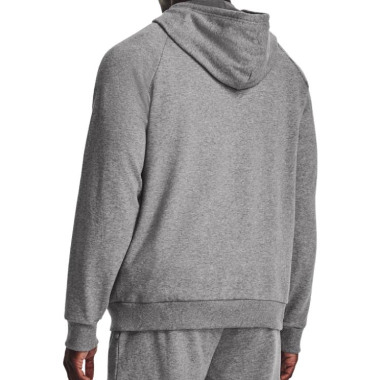 Under Armour Rival Fleece Sweatshirts Men's Gray Hooded Moderate Regular 1379758-025