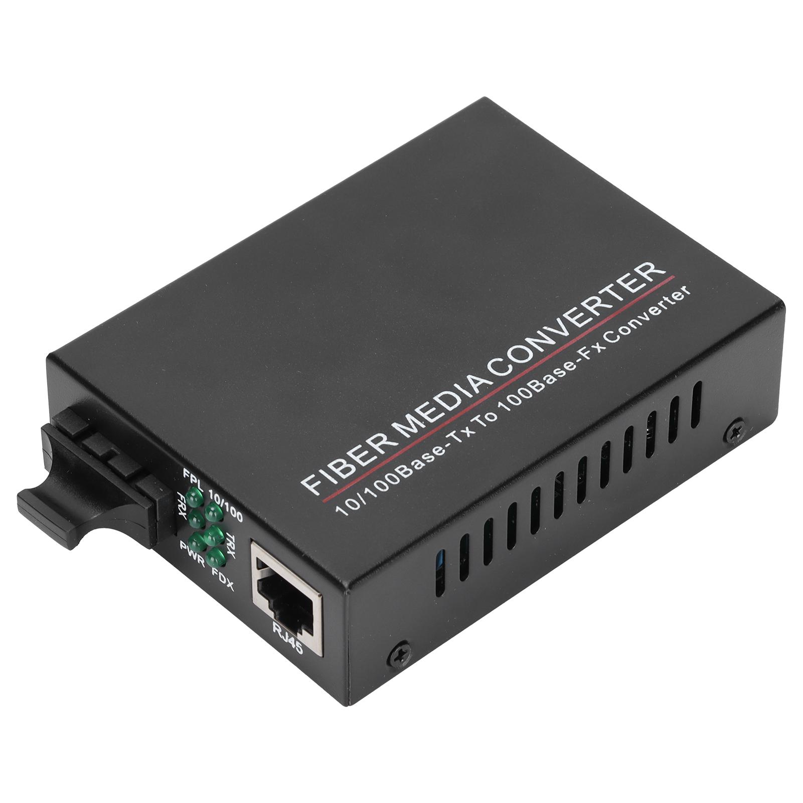 Ricetrasmettitore in fibra ottica TBCMC3302ED20 100M Monomodale Doppia Fibra 20km SC 1310nm Convertitore di Media UK Plug