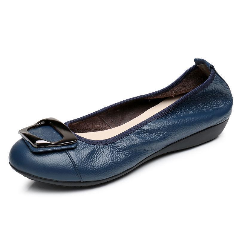 Fashion Big Size Women Ballet Flats 2025 Spring Autumn Round Toe Flat Single Shoes Elegant Comfortable Soft Soled Women Boat Shoes
