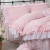 Pink Luxury Bedding Set Super Sweet Princess Bedding Ruffle Duvet Cover Set Wedding Decorative Bedding Bed Sheet Cover Linen
