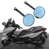 1 Pair Motorcycle Rearview Mirror 60mm Retractable Blue Retro Style Handlebar Reflective Mirrors for