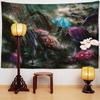 Mushroom In Rainy Night Tapestry Wall Hanging Tropical Jungle Scenery Living Room Home Decor Background