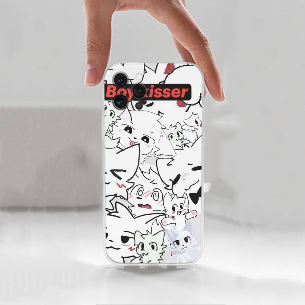 C-Cute B-Boykisser Phone For iPhone 14,13,12,11,17,16,15,Pro,X,XS,XR,SE,Max,Plus,Mini Transparent Soft Cover