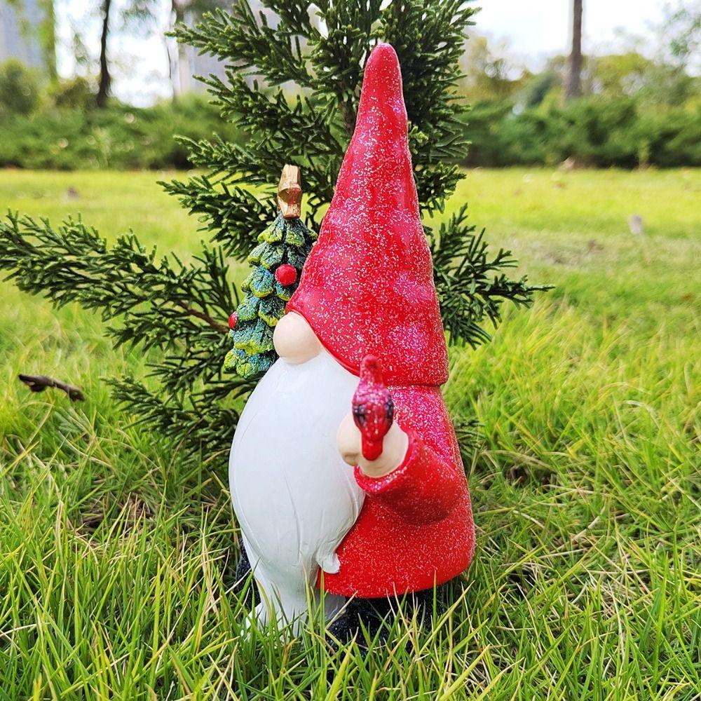 Cute Christmas Santa Claus Statue Creative Gnome Decor Sculptures Crafts Dwarfs Figurines  Lawn