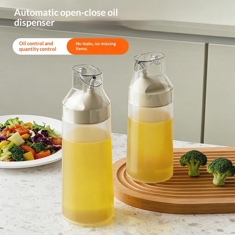 Squeeze Oil Bottle with Automatic Open Close Function for Efficient Home Seasoning Use