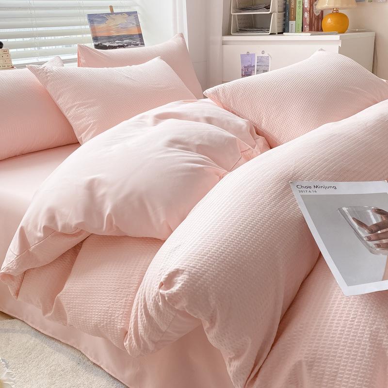 2025 All-Season Home Textile Bedding Set: Bed Sheet, Duvet Cover, Quilt Cover for Student Dorms - 3-Piece Set