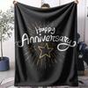 Happy Anniversary Throw Soft Flannel AC Blanket Lightweight Summer Nap Throw Cozy  Blanket for Sofa Bed Travel Home