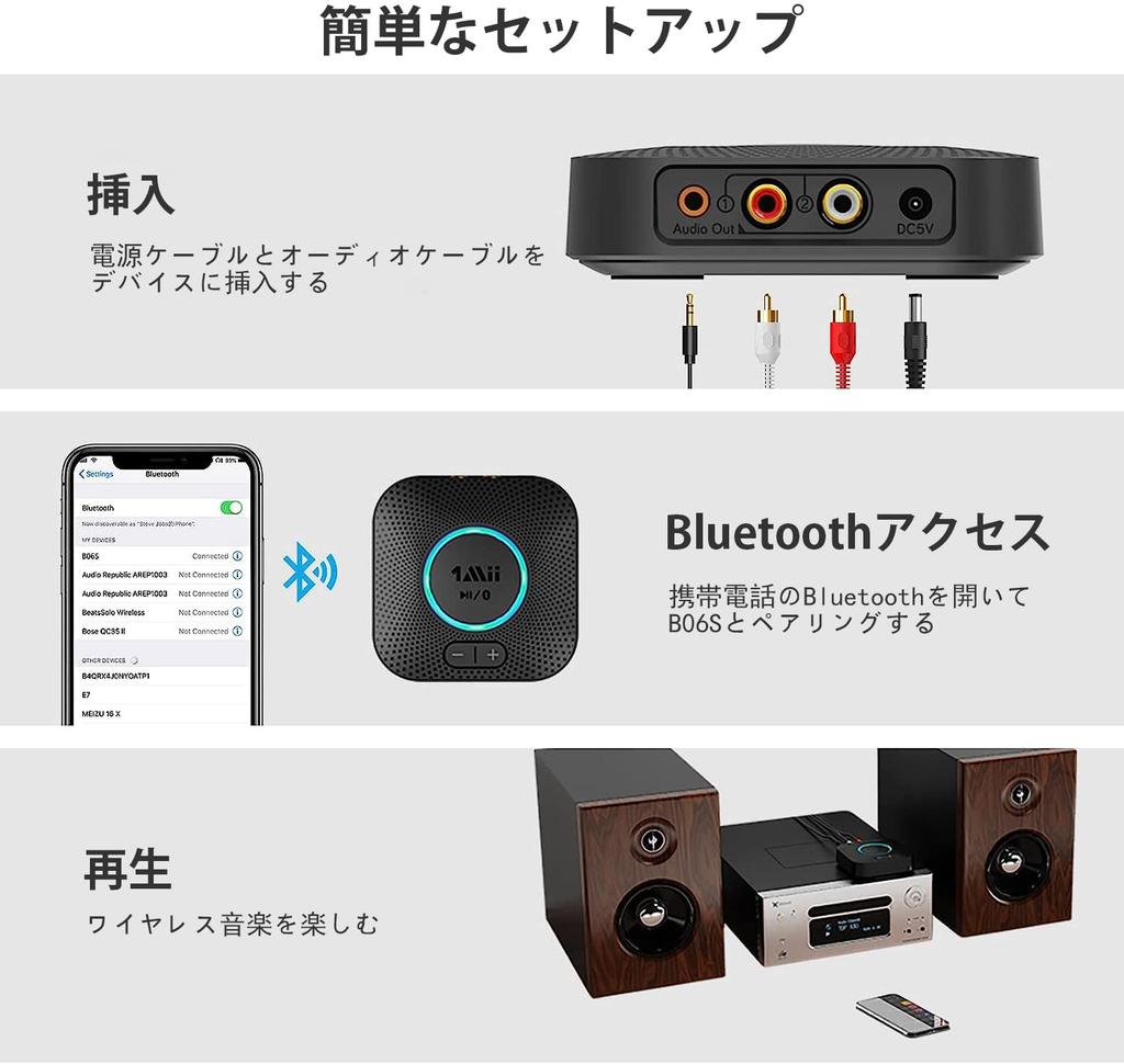 1Mii Bluetooth Bluetooth APTX aptX Low Automatic Volume Simultaneous Connection of Two Wireless Reception Range Radio Law Technical Compliance