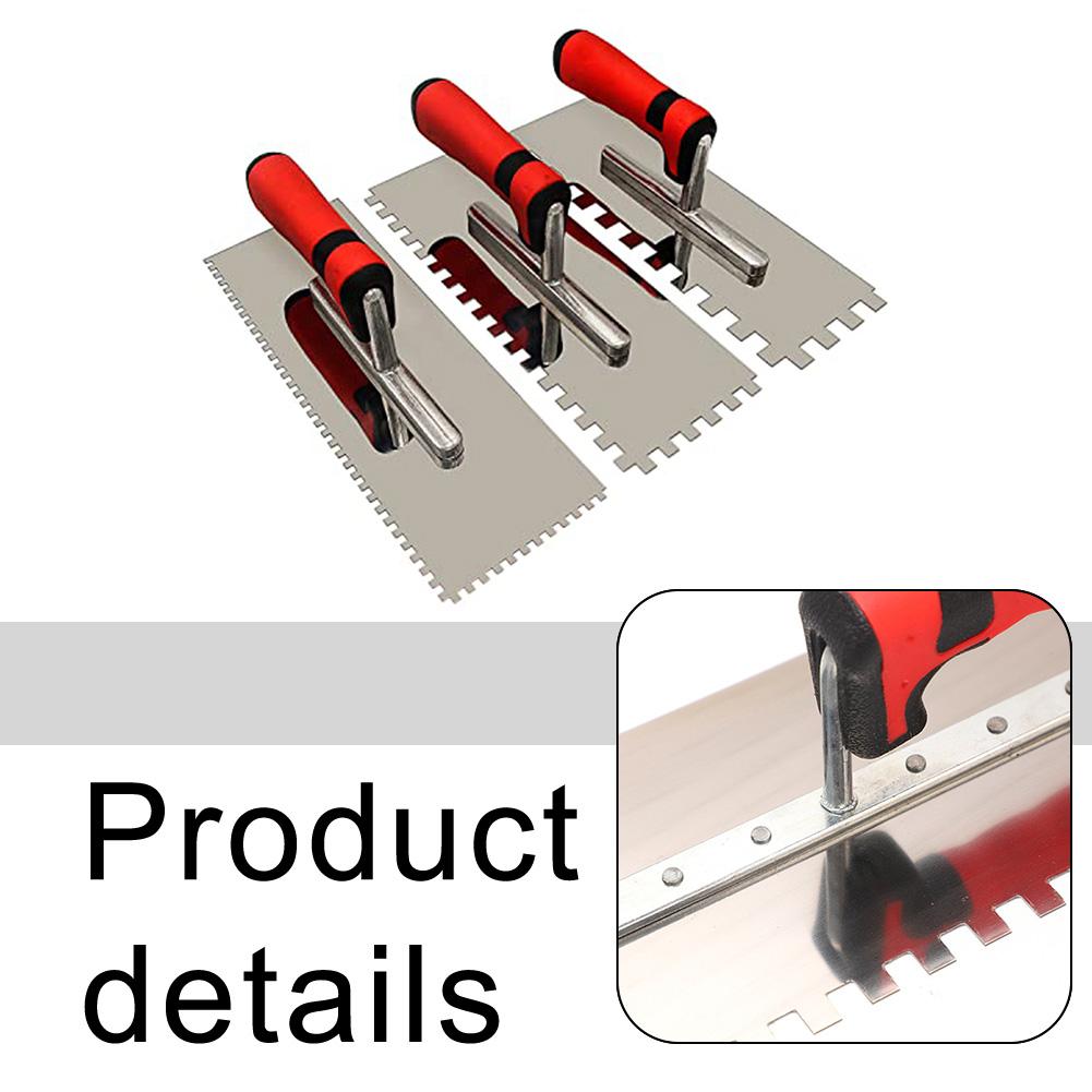 Набор зубчатых шпателей из нержавеющей стали, 3 шт., с квадратным зубом, для профессиональной укладки плитки и кладочных работ China Mainland
