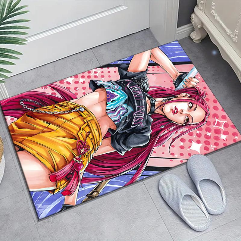 1pc KPop Demon Hunters MIRA2 Design Area Rug - Non-Slip, Soft & Cozy Floor Mat for Living Room, Bedroom, Office - Indoor/Outdoor Decorative Carpet