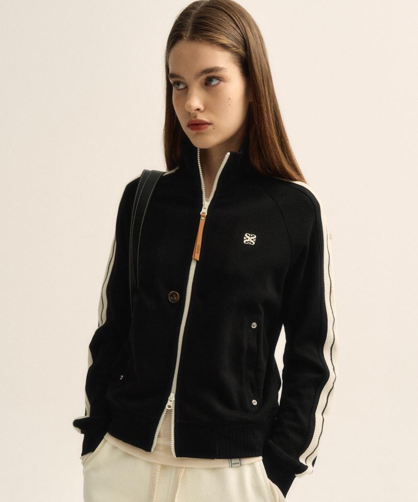 Satur Lawton All Day Track Zip-Up Jacket Caviar Black