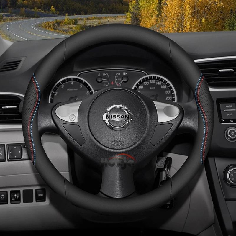 Leather Car Steering Wheel Cover for Nissan Patrol Y63 Xtrail Kicks Qashqai Versa Sentra Altima Armada 2011 - 2025 Accessories