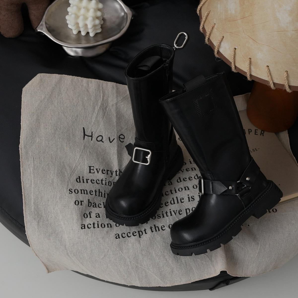 

XSHX Сапоги для верховой езды Старые деньги Детские сапоги из французской кожи Сапоги челси на боковой молнии для мальчиков и девочек 247051 27