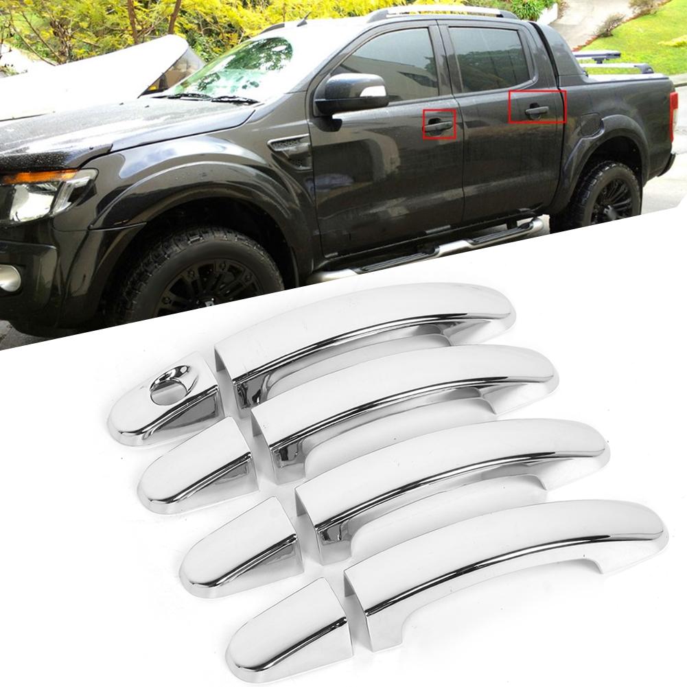 8pcs Car Outer Door Handle Trim Chrome Cover Fit for Ford Ranger T6 2012?2016