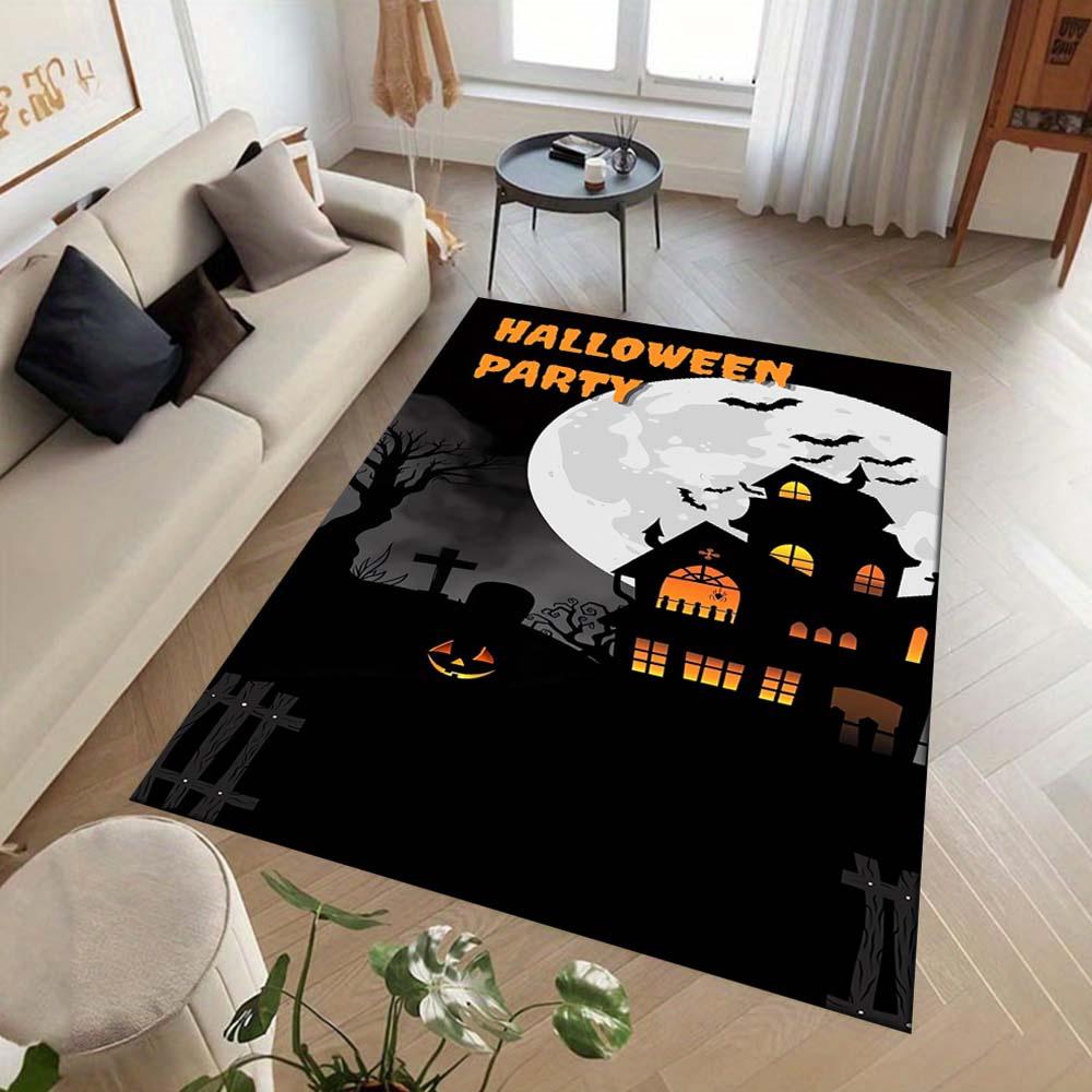 1pc Halloween Party Area Rug, Slip-Resistant, Easy-Clean, Stain-Resistant, Perfect for Cozy Living Rooms, Bedrooms, Kitchens, Offices, and H