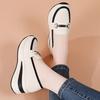 Women Slip on Platform Loafers Casual Leather Business Office Shoes Thick Sole Height Increase Shake Shoes Large Size