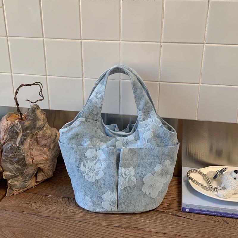 

2026 Artistic Jacquard Fabric Handbag: Fresh, Lightweight, and Water-Resistant for Women синий