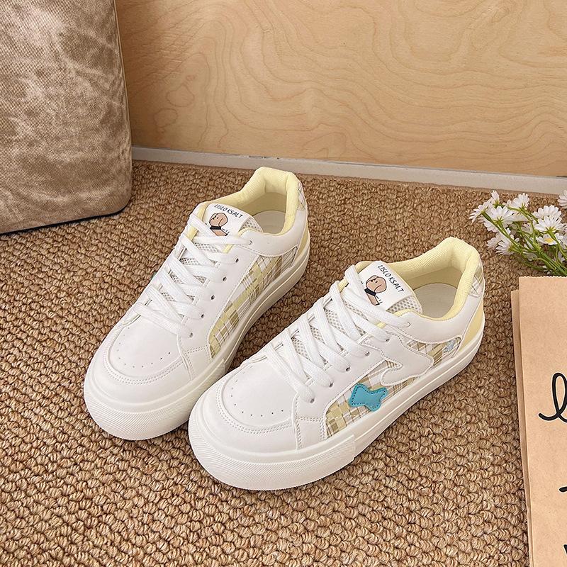 Retro student veelzijdige blauwe board schoenen dames zomer dikke zool ademende casual broodschoenen canvas schoenen dames