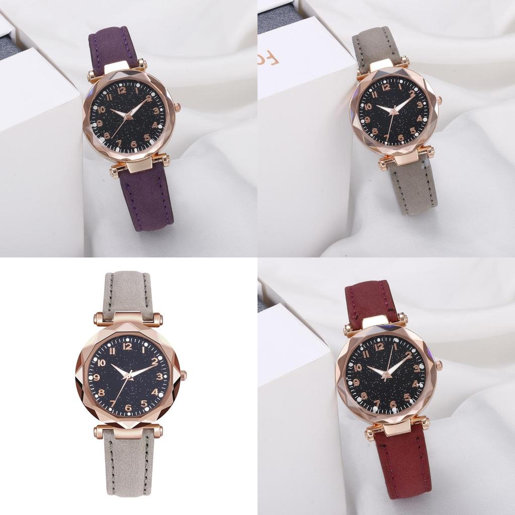 Women's Digital Belt Watch With Night Sky Design Casual Quartz Wristwatch