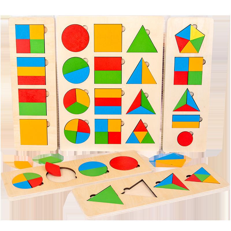 Wooden Geometric Shape Puzzle For Toddlers Educational Toy For Early Learning