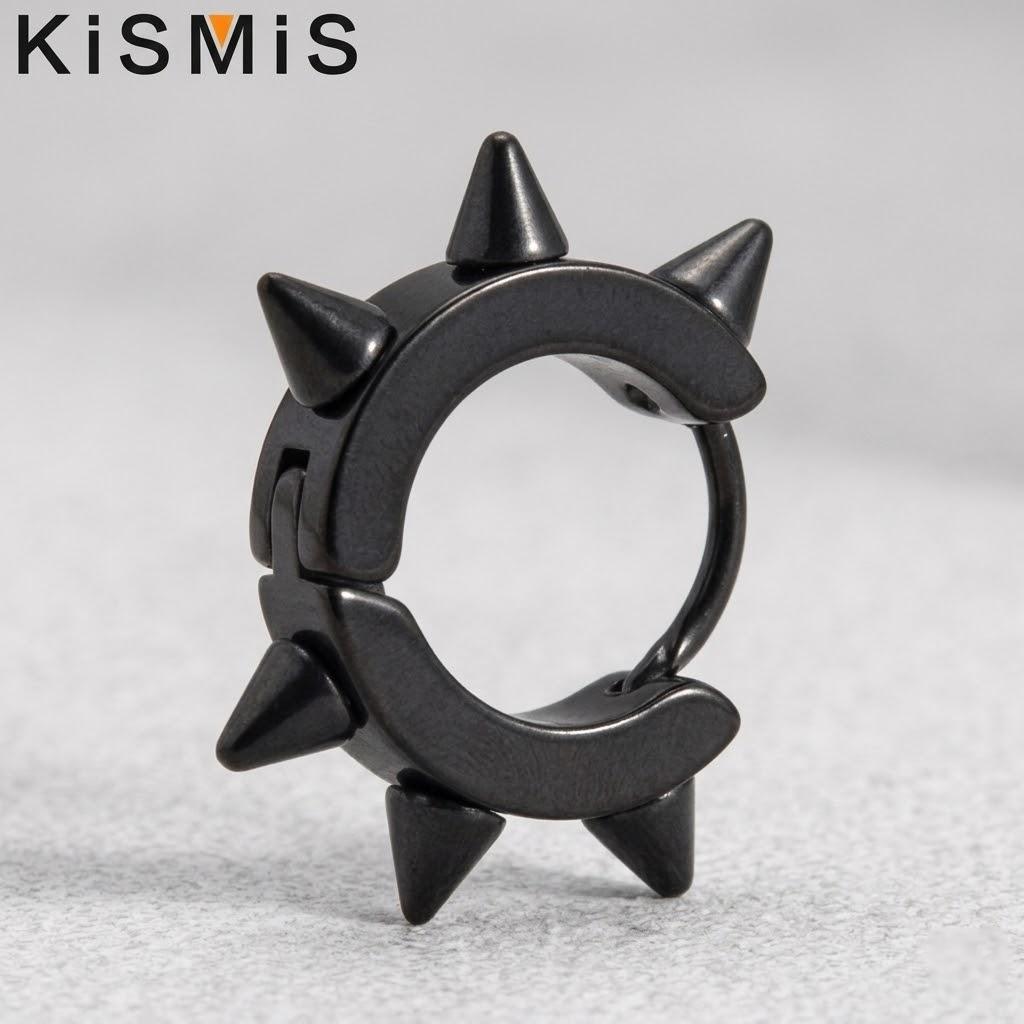 

Stainless Steel Small Hoop Earrings Hypoallergenic Women Cute Punk Gothic Rivet Stud Earrings Accessories Jewelry чёрный