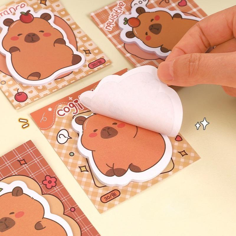36Pcs Creative Capybara Memo Pad Cute Cartoon Sticky Notes Message Sticker Book Kawaii Writing Pads School Office Supplies