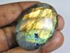 90Cts.NATURAL LABRADORITE CHECKER CUT OVAL LOOSE GEMSTONE CABOCHON 31X43X7MM ET-258
