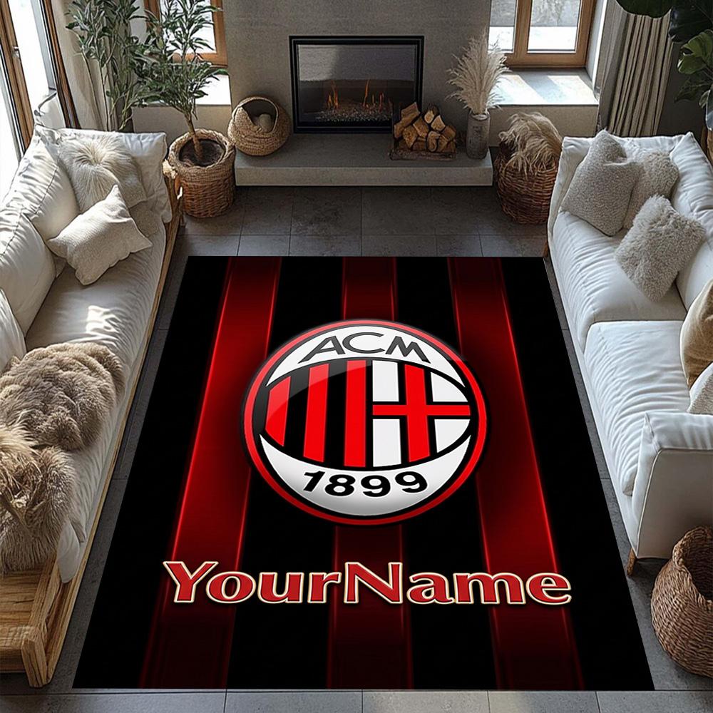 Ac Milan Customizable Name Floor Rug Office Rug Suitable for Bedrooms Balcony Foyer Kitchen Anti-slip Rug Office home decor