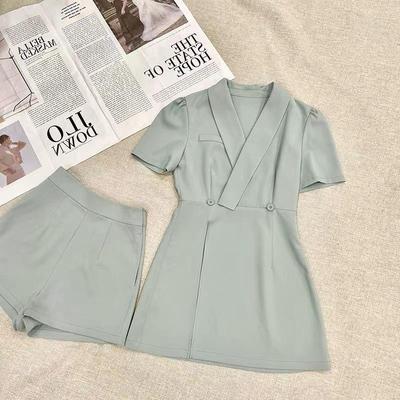 Chic & Stylish 2024 Women's Summer French Tea Break Suit Dress - Petite Two-Piece Set