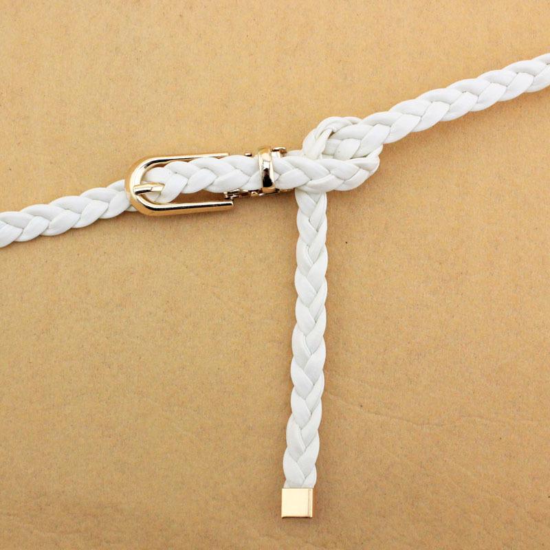 PU Gewebter Damen Dünner Gürtel Frühling Und Sommer Kleideraccessoire Gürtel Damengürtel