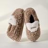 Bow cotton slippers female cute autumn and winter new home warm thick bottom ladies couple household fluffy slippers