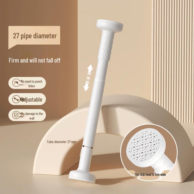 White No-Drill Telescopic Shower & Clothes Rod