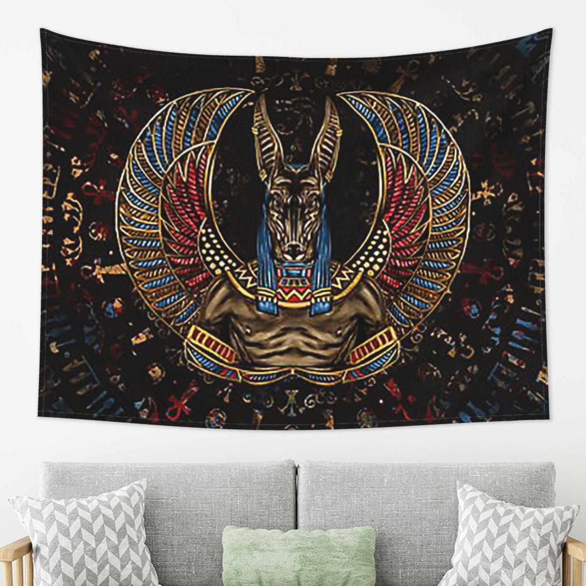 

Anubis Egyptian God Tapestry Decor Art Aesthetic Tapestries for Living Room Bedroom Home Wall Cloth Wall Hanging 74x94cm(29x37in)