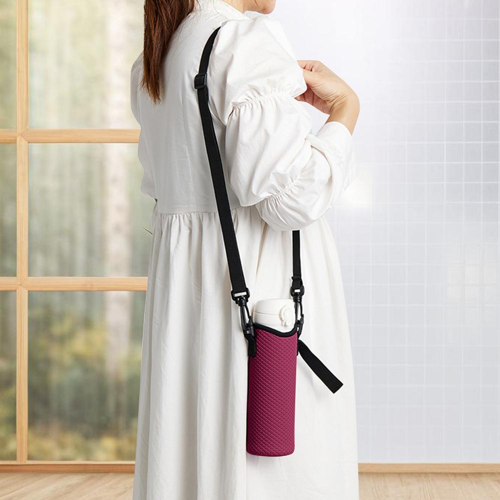 1Pcs Water Bottle Bag With Adjustable Shoulder Strap Water Bottle Sleeve Anti-Slip Insulated Water Bottle Pouch For 24oz Cup