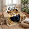 Tabby Cat Holding Red Heart Theme Blanket Lightweight Warm Flannel Blanket Decorative Throw Blanket for Home Decoration