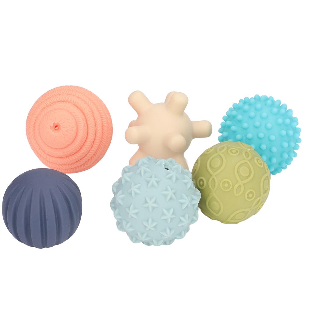 6pcs Baby Textured Sensory Ball Set Children Portable Soft Multicolor Squeeze Ball Toy 6 Month