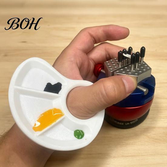 Portable Watercolor Palette for Outdoor Sketching Mini Paint Tray, with Thumb Hole, Lightweight Durable Professional Artist Supply Studio Use