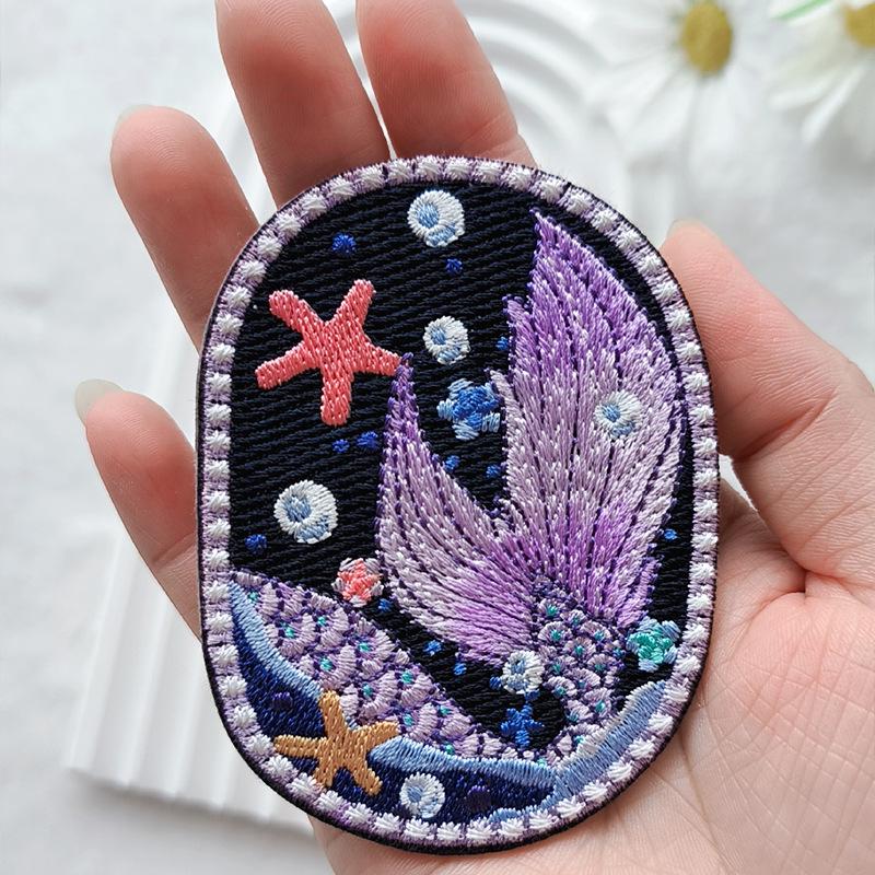 Cartoon Marine Animal Embroidered Iron-on Patch for Jeans, Bags & DIY Repair
