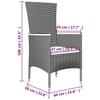VidaXL Ensemble de salle à manger de jardin 9 pcs avec coussins Gris 3157544